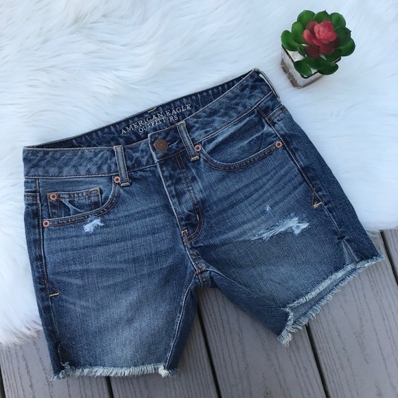American Eagle Outfitters Pants - American Eagle Distressed Button Fly Shorts Size 0